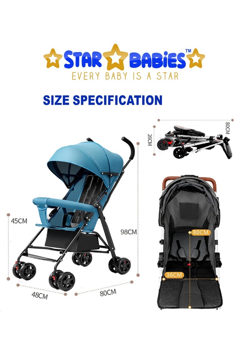 Star Babies Stroller - Blue - Image 4