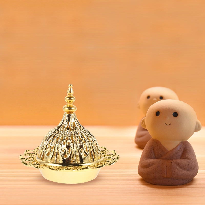 Vintage Lotus Flower Incense Burner Burner 2pcs Metal Censer With Hollow Design Removable Ash Tray For Meditation Yoga - Image 5