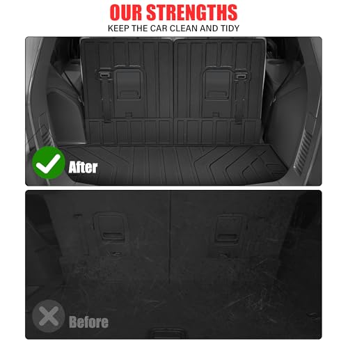 XEEQQMO Floor Mats & Trunk Mat for 2026 2016-2025 Dodge Durango 6 Seats with 3rd Row Backrest Mat All Weather TPE Protection 3 Rows Car Floor Liners Full Set with Cargo Liners - Image 5