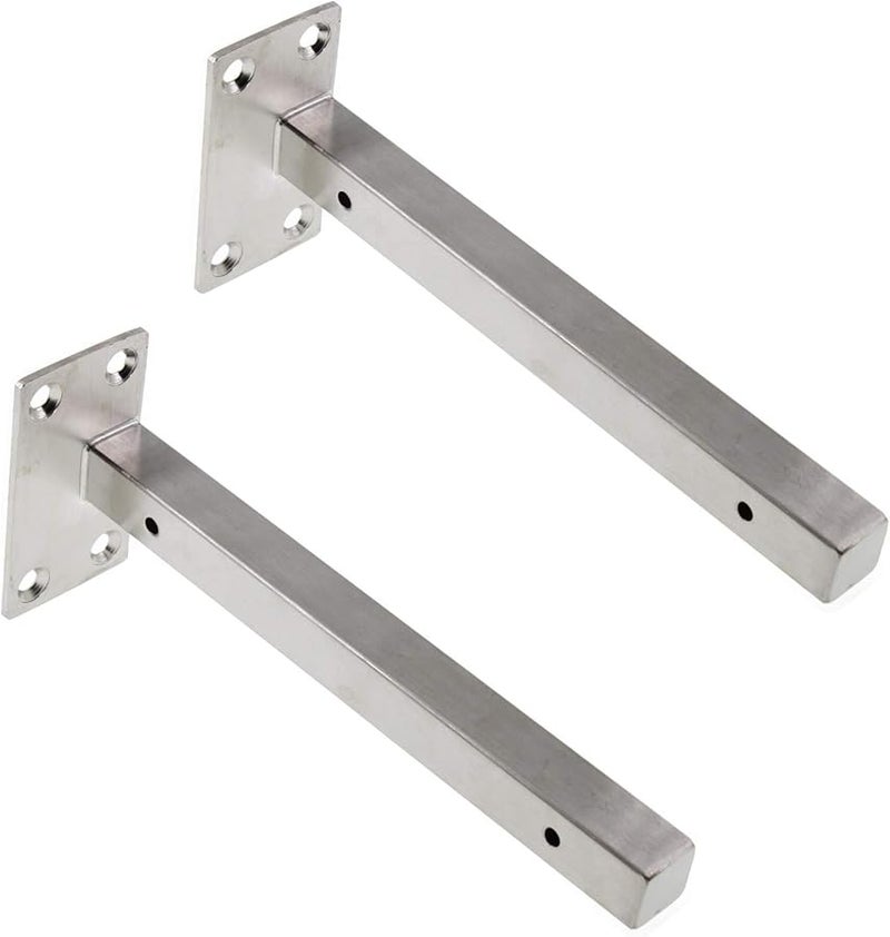 أقواس رفوف عائمة ثقيلة 12 بوصة دعامات مثبتة على الحائط فضي مع مسامير 2 قطعة - Image 4