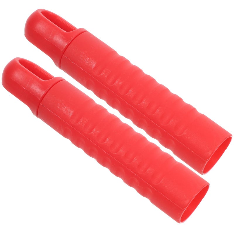 Anti Slip Mop Handle Replacement Caps 2 Pack Red 25mm Diameter Broom Holder - Image 2