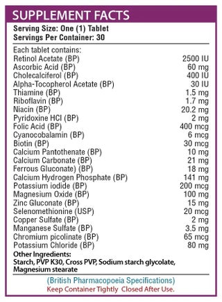 Vitamax Women’s Multivitamin Tablets with Vitamins A, C, B12, D3, Calcium and Folic Acid, Metabolism Booster and Dietary Supplement for Immune Support and Bone Health - 30 Tablets - view 2