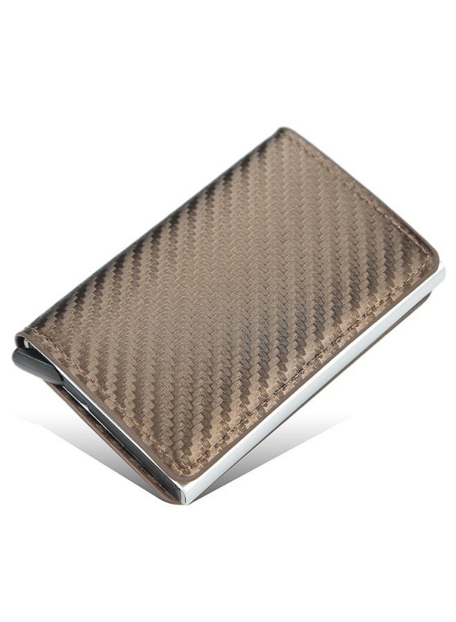حياة المشي حامل بطاقات ائتمان، تصميم عصري جديد، ألياف كربونية فائقة النحافة، حماية RFID، حافظة بطاقات فائقة النحافة باللون البني - Image 4