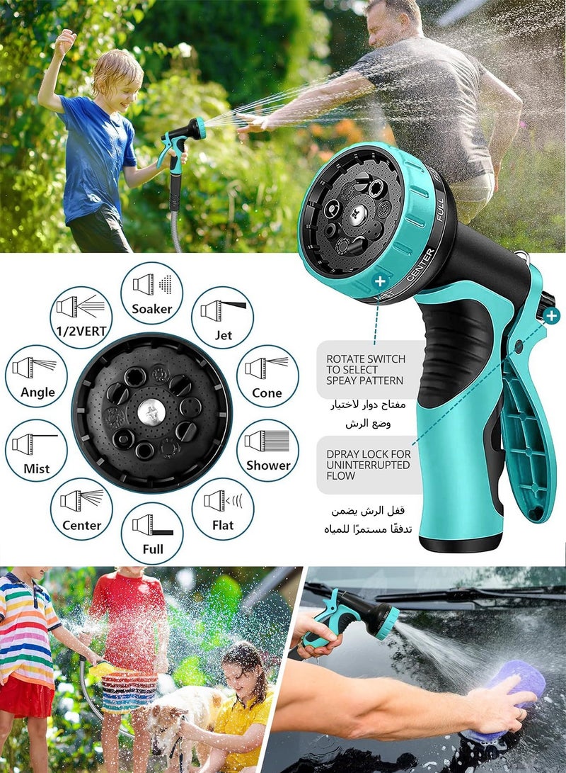 WEMART 30M Garden Hose Reel Set,Portable Wall Mounted,Equipped With Multi-Function High-Pressure Water Gun And Water Pipe Bracket,3 Types Of Water Guns For Home Garden Watering And Car Washing - Image 2