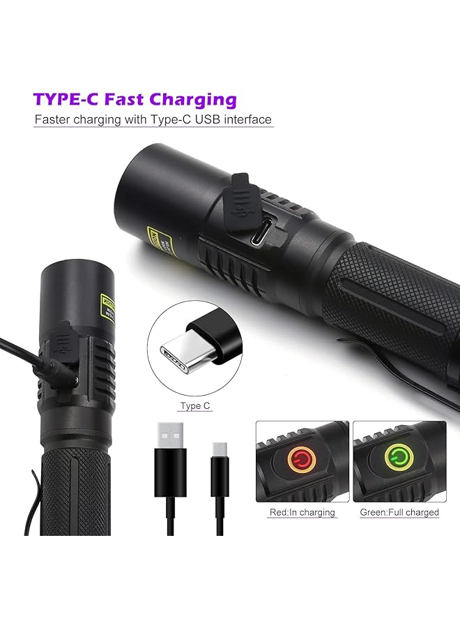 KASTWAVE 20W Rechargeable UV Flashlight 365nm UV Light for Pet Urine Detection Resin Curing Ringworm & Fluorescent 2 Modes Mini LED Ultraviolet Light with Filter Waterproof - Image 5