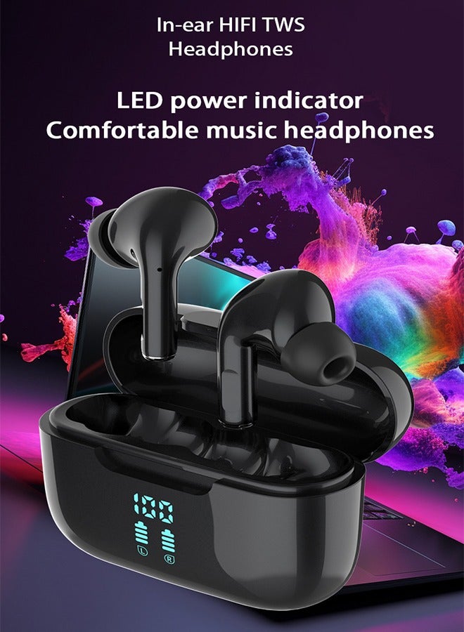 New Bluetooth wireless earphones, Wireless Earbuds, Bluetooth 5.3 Headphones in Ear with 4 ENC Noise Cancelling Mic, New Wireless Earphones HiFi Stereo Deep Bass 20H Playtime, LED, In-Ear Bluetooth Ear Buds IP5 Waterproof, USB-C  - Image 2