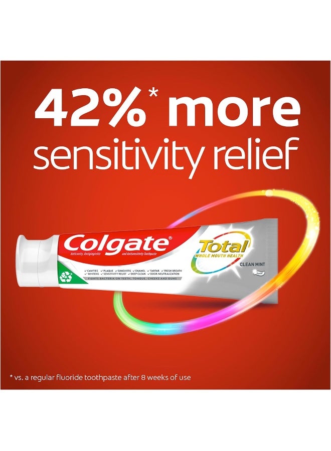 Colgate Total Toothpaste with Whitening, Clean Mint, 4.8 Ounce (Pack of 4) - Image 2