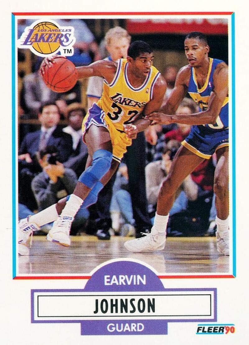 Fleer بطاقة كرة السلة NBA Magic Johnson #93 لوس أنجلوس ليكرز 1990-91 NM-MT - Image 1