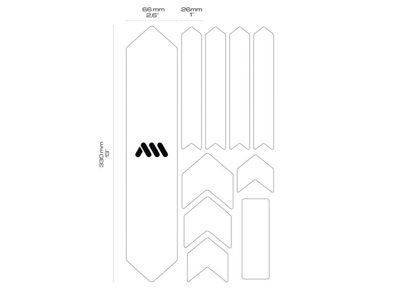 All Mountain Style حامي إطار الدراجة لجميع التضاريس - مقاس عالمي، مجموعة مكونة من 10 قطع لأسطوانة السلسلة، وحماية الكابلات، من PVC خلية النحل عالي التأثير - Image 3