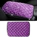 BDZMC Plush Car Center Console Pad Bling Diamond Car Armrest Cover Soft Seat Box Cover Protector Universal Car Interior Decoration Accessories Fit Most Vehicle SUV Truck Car Purple - Image 2