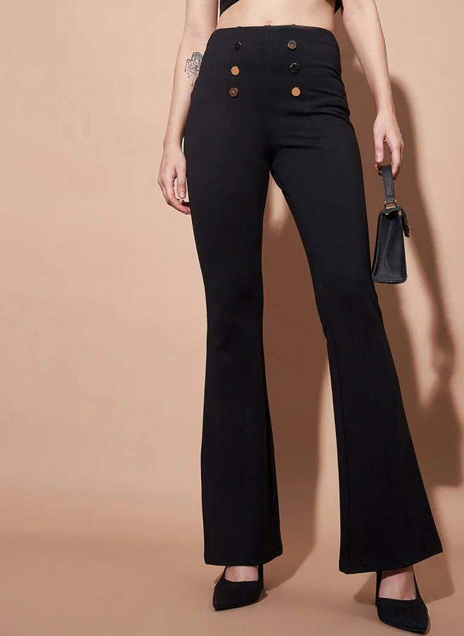 ساسافراس Flared Fit High-Rise Bootcut Trousers for Women