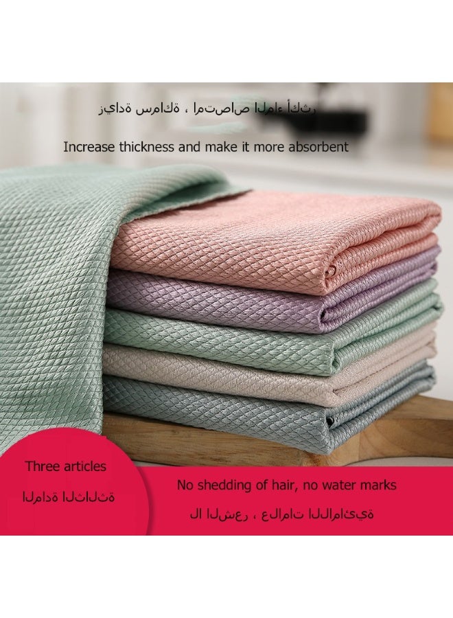 3-Piece Set Of Fish Scale Ultra-Fine Fiber Cloth, 25 * 25cm, Nano Level Non-Woven Fabric, Suitable For Glass, Windows, Mirrors, Screens, Kitchens  - Image 5