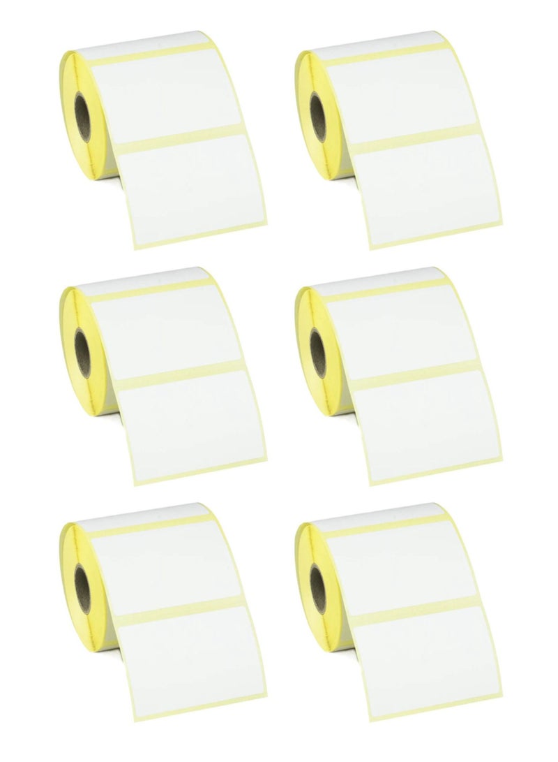 6 Rolls Thermal Labels 76mm X 50mm, 25mm core, (1000 labels-roll) - Image 1
