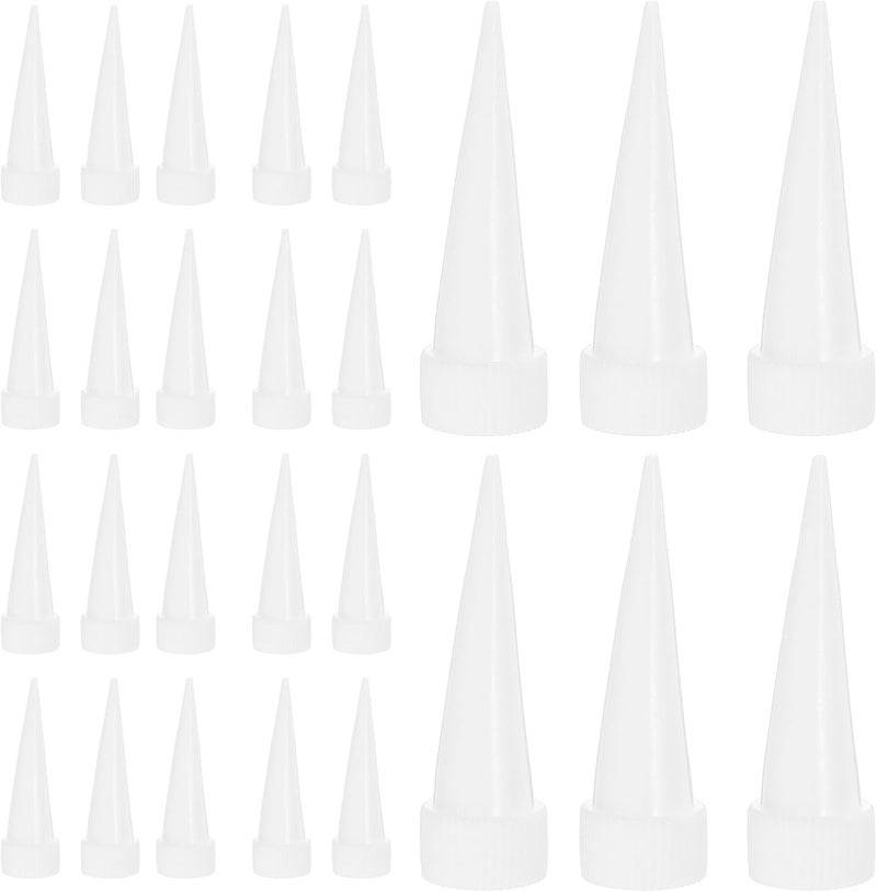 100pcs White Large Precision Caulk Tips Adhesive Dispenser Nozzles Soft Cuttable Nozzle for Caulking Tools and Sealant Application - Image 1