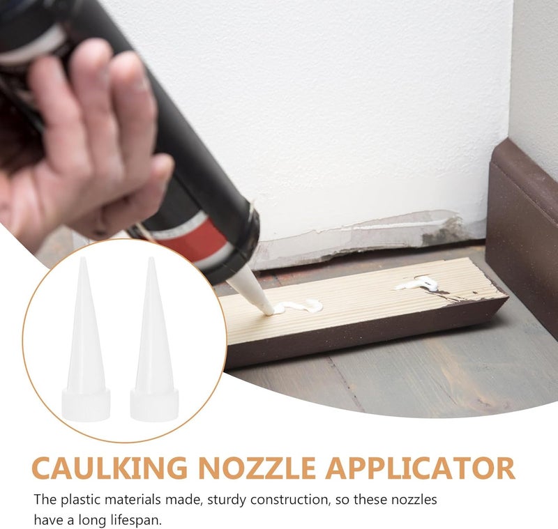 100pcs White Large Precision Caulk Tips Adhesive Dispenser Nozzles Soft Cuttable Nozzle for Caulking Tools and Sealant Application - Image 2