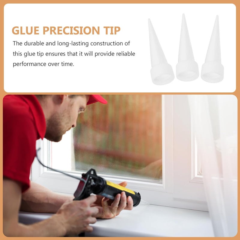 100pcs White Large Precision Caulk Tips Adhesive Dispenser Nozzles Soft Cuttable Nozzle for Caulking Tools and Sealant Application - Image 5