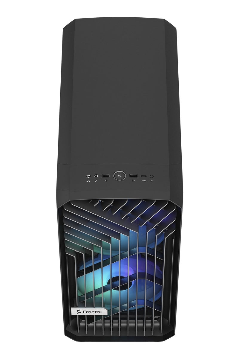 Fractal Design Torrent Compact Black RGB TG Light Tint Mid Tower Case, 2× 180mm ARGB PWM Fans, Tempered Glass Side Panel, High Airflow Front Panel, USB-C Front I/O, GPU Support Bracket, PSU Shroud, Black | FD-C-TOR1C-02 - Image 4