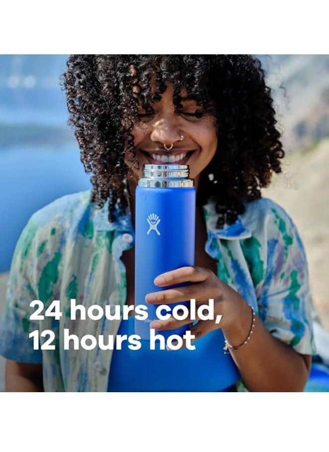 Hydro Flask Hydro Flask - Water Bottle 1180 ml (40 oz) - Vacuum Insulated Stainless Steel Water Bottle Flask with Leak Proof Flex Cap with Strap - BPA-Free - Wide Mouth - Indigo  - Image 2