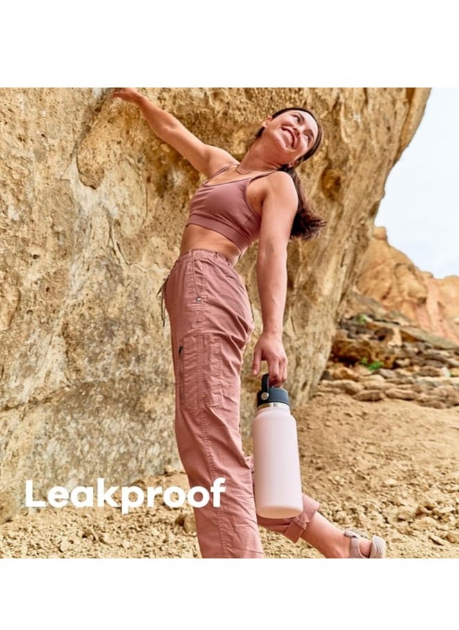 Hydro Flask Hydro Flask - Water Bottle 1180 ml (40 oz) - Vacuum Insulated Stainless Steel Water Bottle Flask with Leak Proof Flex Cap with Strap - BPA-Free - Wide Mouth - Indigo  - Image 3