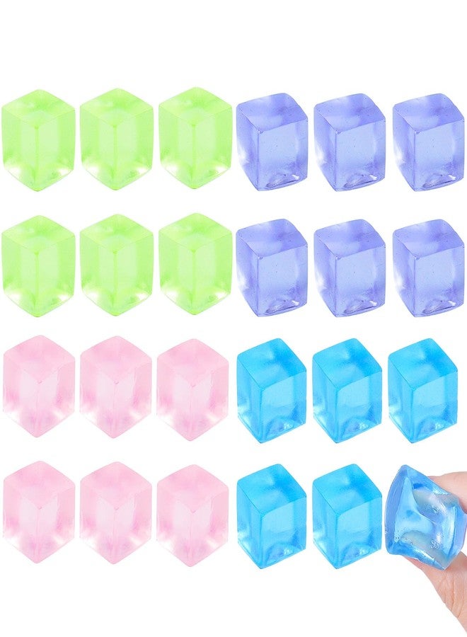 rytopt 24Pcs Stress Balls Fidget Toys Adults, Ice Cube Squeeze Toys - Square Squeeze Ball Sensory Toys, Stress Balls Toy to Adult, Squeeze Cube Fidget Squeeze Toys, Small - Image 1