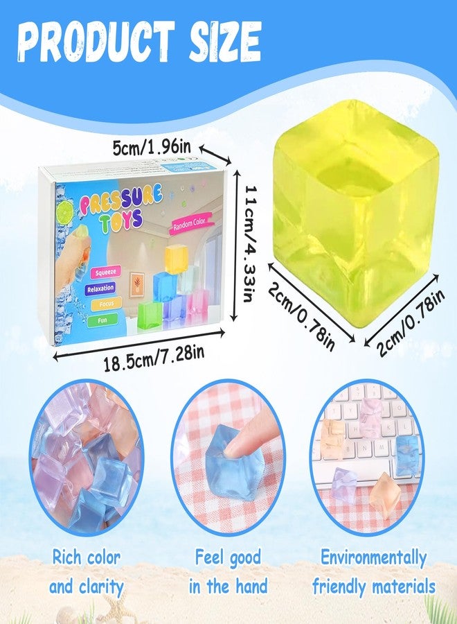 rytopt 24Pcs Stress Balls Fidget Toys Adults, Ice Cube Squeeze Toys - Square Squeeze Ball Sensory Toys, Stress Balls Toy to Adult, Squeeze Cube Fidget Squeeze Toys, Small - Image 2
