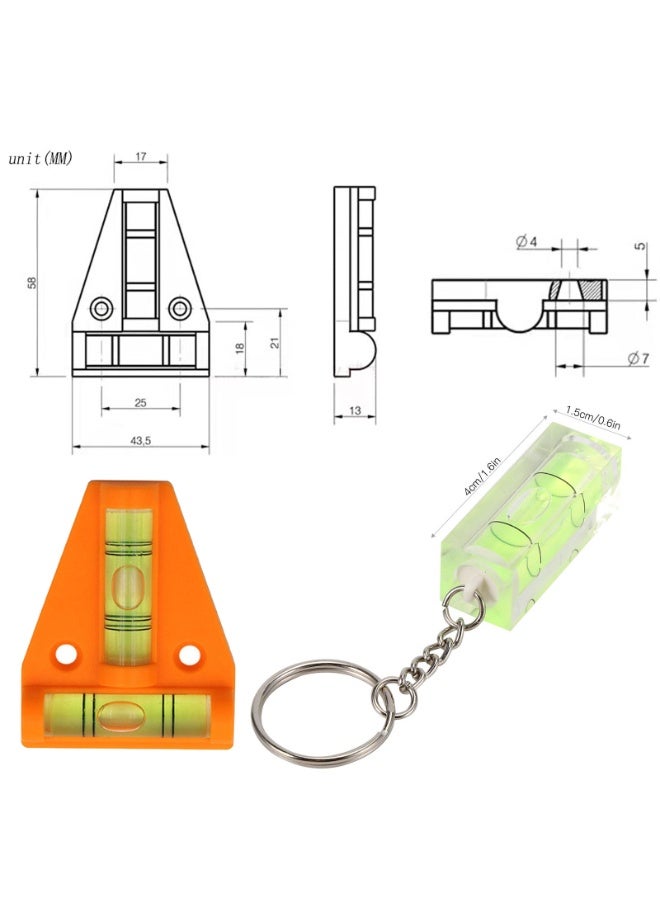 هيدفانا 4 قطع مستوى فقاعة التسوية، مستوى تعليق الصور، أدوات تسوية أفقية ذات اتجاهين متقاطعة - Image 3