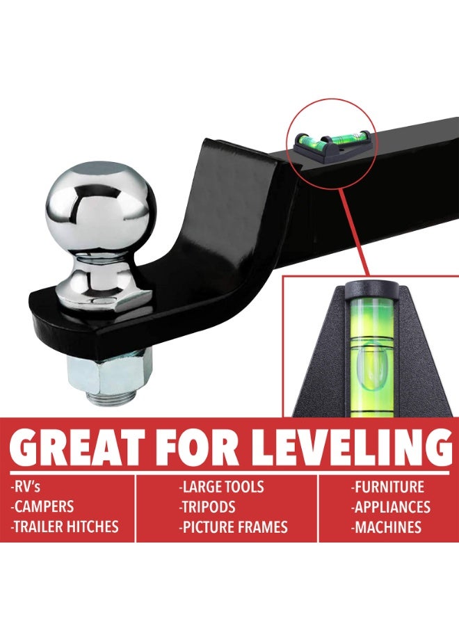 هيدفانا 4 قطع مستوى فقاعة التسوية، مستوى تعليق الصور، أدوات تسوية أفقية ذات اتجاهين متقاطعة - Image 2