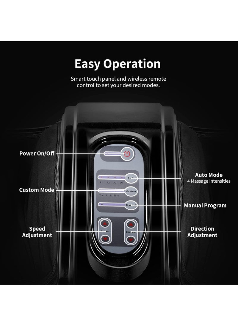 Generic - Foot Massager Machine Massage for Feet, Leg Calf Ankle, Nerve Pain Therapy Spa Gift Deep Kneading Rolling Massage, Electric Foot Massager w/Remote, 4 Massage Modes, Random color - Image 1