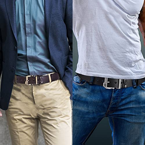 BISON DENIM Men's Belts Leather Dress Genuine Leather Classic Heavy Duty Buckle Belt Casual for Jeans… - Image 2