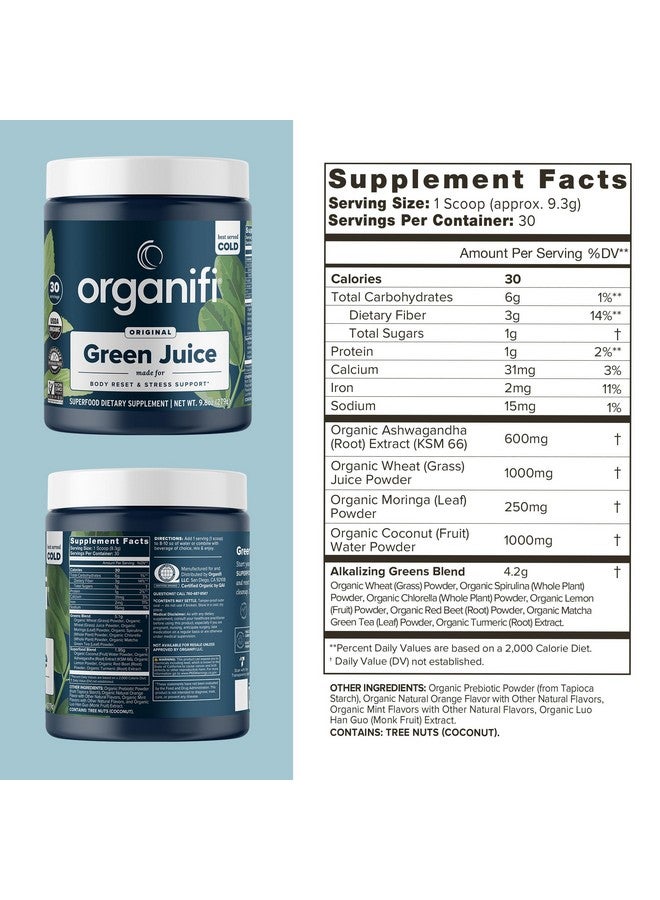 Organifi Organifi Green Juice - Powder Supplement with Organic Spirulina, Ashwagandha, and Chlorella - Helps Achieve Fitness Goals and Reduce Cortisol Levels, 30-Day Supply - Image 2