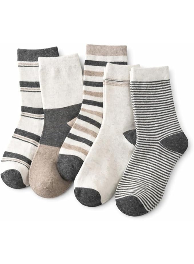 Trendora Men Crew Socks Striped Design – Cotton Casual Socks Pack (5 + 1 Free Bonus) Comfortable Daily Wear Breathable Soft Socks - Image 1