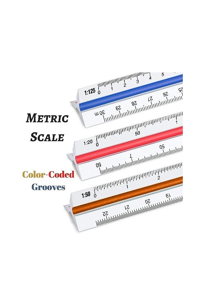 Generic Architectural Scale Ruler, Triangular Ruler for Drafting Students Blueprint Engineers Architects Scale  - Image 2