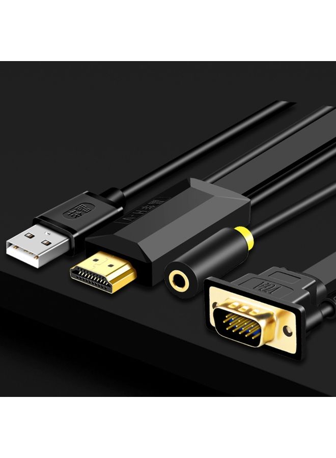 BURAQ 3m JH HV10 1080P HDMI to VGA Cable Projector TV Box Computer Notebook Industrial Display Adapter Cable  - Image 2