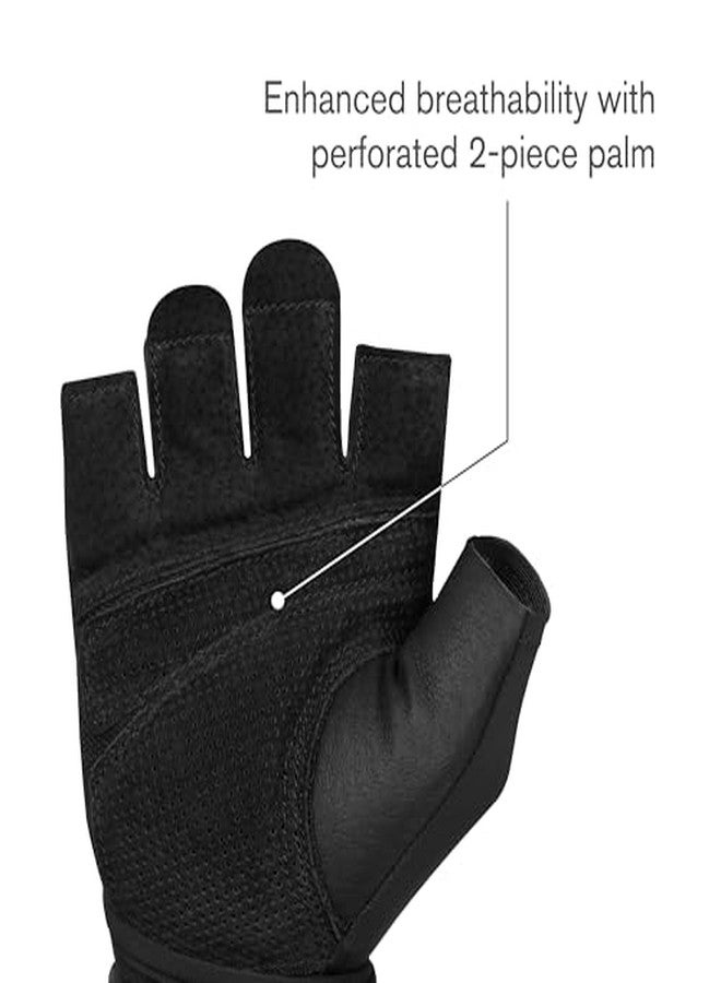 هاربينجر رباط معصم هاربنغر للجنسين WW M أسود احترافي، قفازات رفع الأثقال لمن يرغبون في المرونة والتهوية ولكنهم يحتاجون إلى أقصى قدر من ثبات المعصم، أسود/أبيض (M) - Image 4