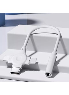 Generic Dual Lightning Adapter Elbow Headset Adapter Adapter For AppleMobile Phone Listening To Songs Charging Converter-Interface Form:White  - Image 4
