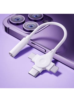 Generic Dual Lightning Adapter Elbow Headset Adapter Adapter For AppleMobile Phone Listening To Songs Charging Converter-Interface Form:White  - Image 1