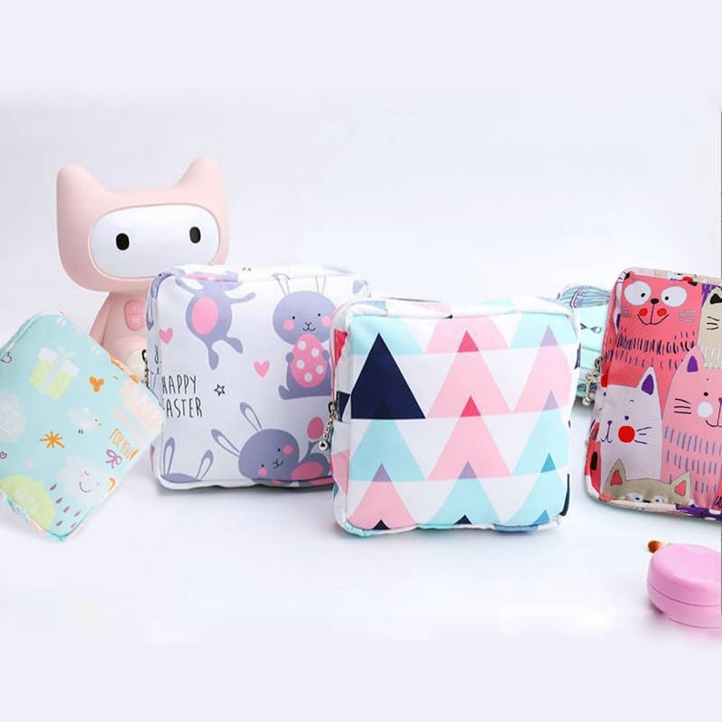 Large Capacity Cartoon Sanitary Napkin Storage Bag For Girls Period Tampon Organizer - Image 4