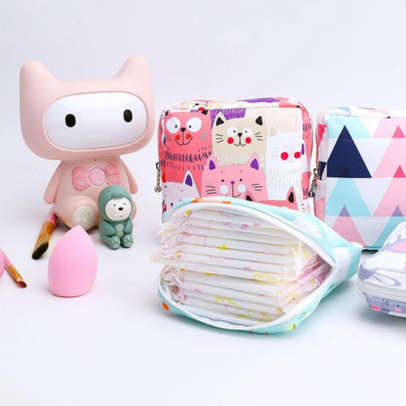 Large Capacity Cartoon Sanitary Napkin Storage Bag For Girls Period Tampon Organizer - Image 3