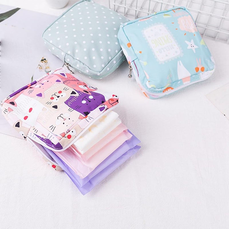Large Capacity Cartoon Sanitary Napkin Storage Bag For Girls Period Tampon Organizer - Image 2