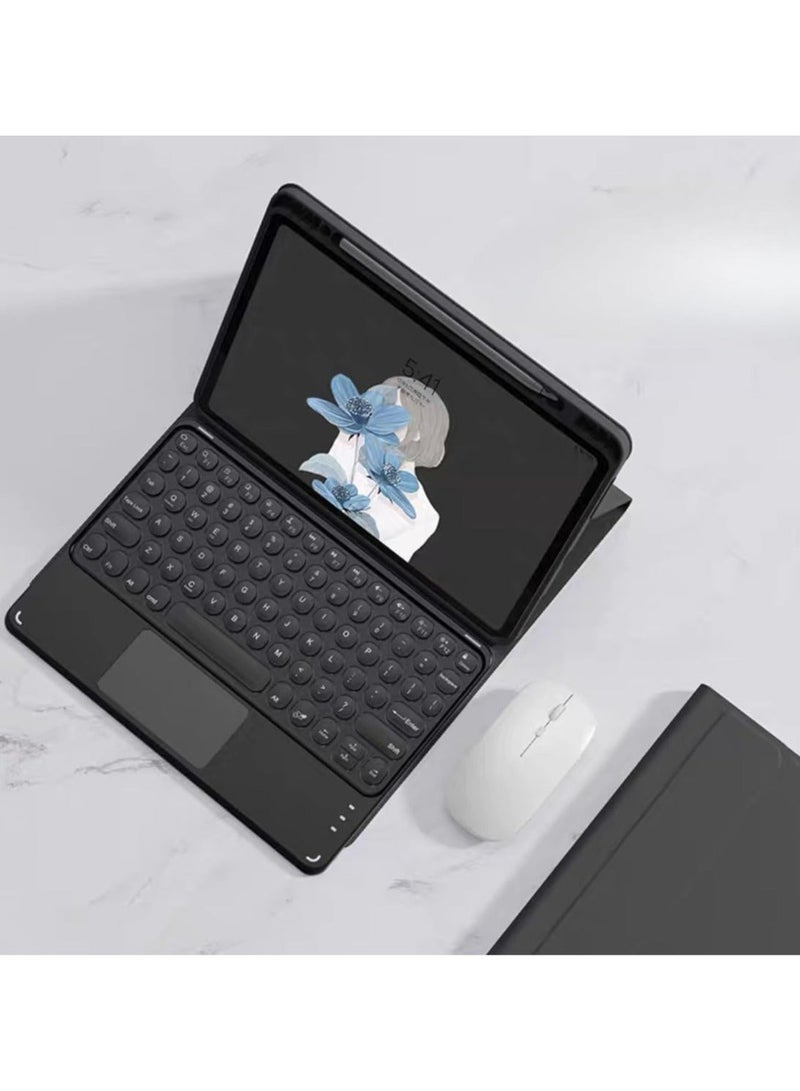 Keyboard Case Compatible with Huawei MatePad 11.5 S (2024) 【Built-in Pencil Slot】 Detachable Wireless Round Keys Touchpad Trackpad Mouse