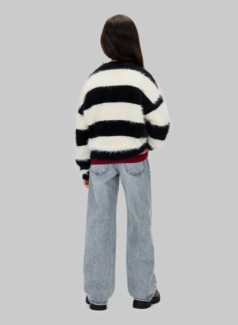 Calvin Klein Jeans Washed Modern Grey High Rise Wide Leg Jeans for Women | Best Price UAE