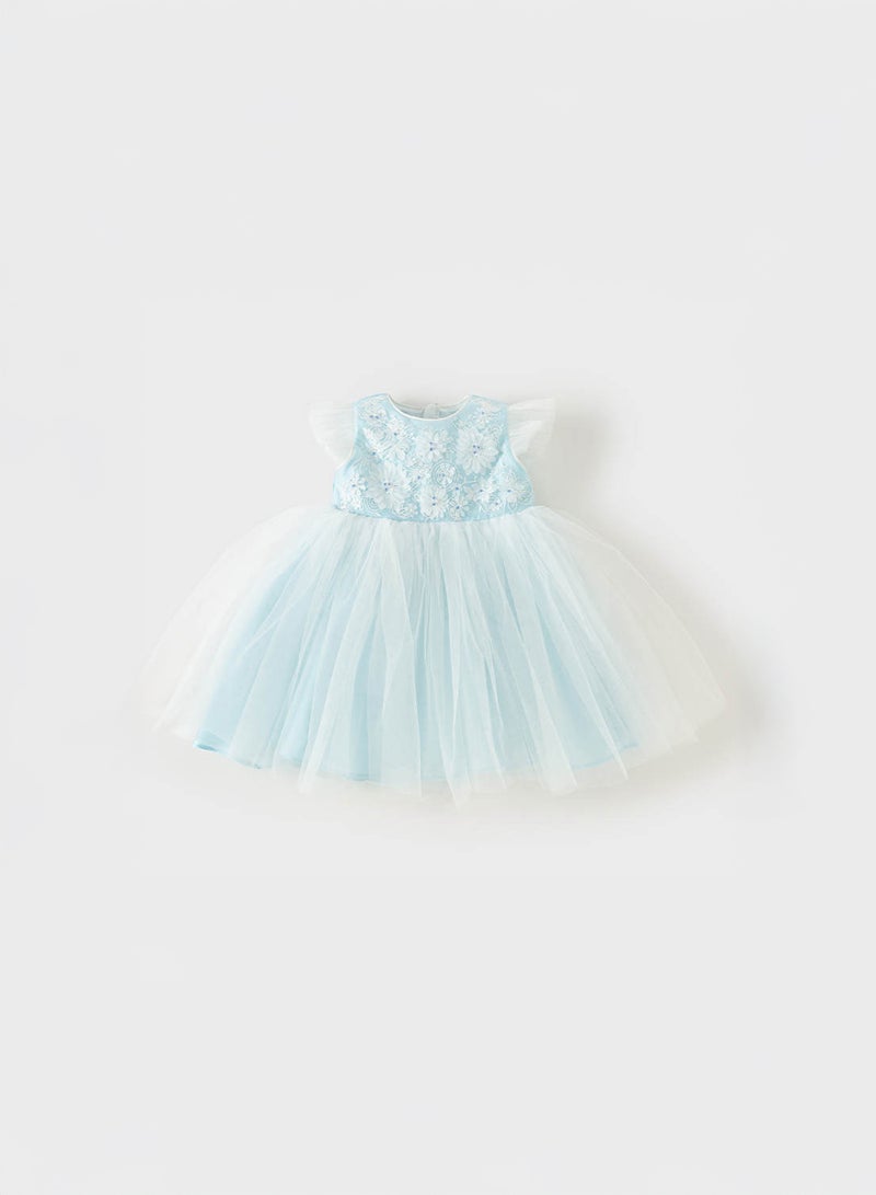 ديف اند بيلا فستان زهرة زرقاء ثلاثية الأبعاد - Image 3