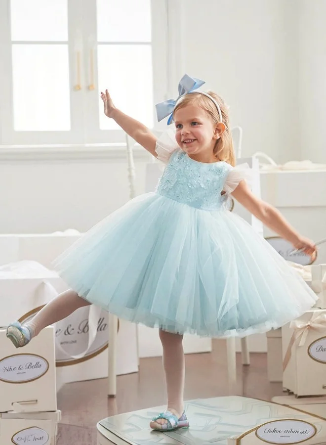 ديف اند بيلا فستان زهرة زرقاء ثلاثية الأبعاد