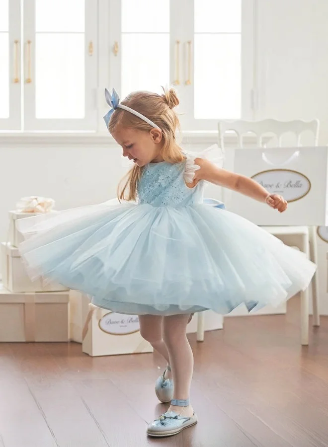 ديف اند بيلا فستان زهرة زرقاء ثلاثية الأبعاد