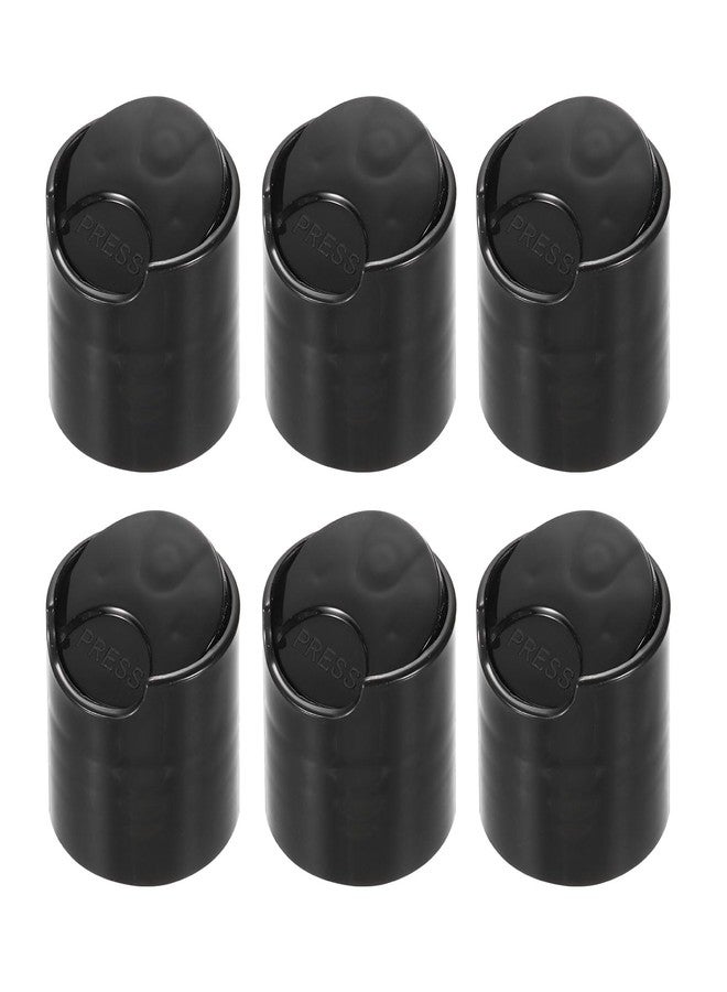 MECCANIXITY 6Pcs Black Disc Top Caps Replacement 28/410 Plastic Press Disk Caps 1.3x1.2x1.1 Inch Dispensing Lids for Squeeze, Refillable & Shampoo Bottles - Image 1
