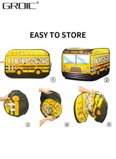 GROIC Pop Up Play Tent for Kids, Engine Pretend Playhouse Indoors & Outdoors,Foldable Indoor Outdoor Vehicle Toys, Quick Setup Toys Gift - School Bus  - Image 4