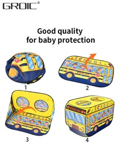 GROIC Pop Up Play Tent for Kids, Engine Pretend Playhouse Indoors & Outdoors,Foldable Indoor Outdoor Vehicle Toys, Quick Setup Toys Gift - School Bus  - Image 3