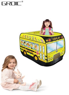 GROIC Pop Up Play Tent for Kids, Engine Pretend Playhouse Indoors & Outdoors,Foldable Indoor Outdoor Vehicle Toys, Quick Setup Toys Gift - School Bus  - Image 1