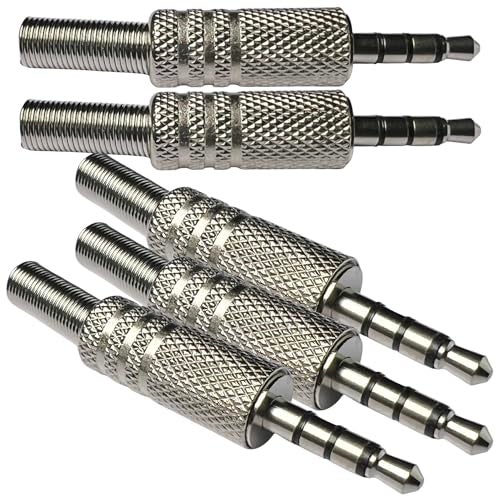 CESS 3.5mm 4-Pole TRRS Male Construction Plug Repair Headphone Jack Audio Soldering (5 Pack) - Image 4