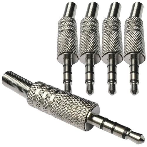 CESS 3.5mm 4-Pole TRRS Male Construction Plug Repair Headphone Jack Audio Soldering (5 Pack) - Image 2